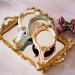 Vintage Handheld Makeup Mirror with Crafted Rose Design - Pink Princess Beauty Vanity Mirror - Buy Online on SooperMarket.com