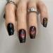 Redykat 30PCS Handmade Glossy Short Coffin Press On Nails Cat Eye Press on Nails Salon Quality Nail art Magnetic Acrylic Fake Nails False Nails (Chase the Moon)