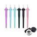 Silicone Eyeliner Brush with Eyeliner Cream Set - Reusable Eye Liner Tool Waterproof Easy to Operate Makeup Aid Tool (Purple)