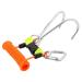VGEBY Diving Reef Hook, Stainless Steel Reef Double Hook with Spiral Coil Lanyard as picture shown