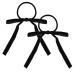 Limtula 2pieces Colorful Ribbon Bowknot Hair Scrunchies Elastic Hair Ropes Ponytail Holder Festival Woman Hair Supplies Black