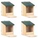 vidaXL 4x Firwood Squirrel Houses Garden Forest Wild Animals Wooden Holder Squirrel Peanut Butter Feeder Food House Feeding Station Box