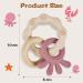 Vicloon Teething Toys for Baby Silicone and Wood Teether Baby Teether Toys Teether Chew Toy Easy to Hold and Clean Up Octopus Teething Toy Silicone chewlery for Boys&Girls (Beige) - Buy Online on SooperMarket.com