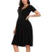 Love2Mi Maternity Dress XL Black - Short-Sleeve A-Line Midi Pregnant Dress - Buy Online on SooperMarket.com