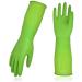 Vgo... 3 Pairs Household Cleaning Gloves Rubber Dishwashing Gloves Extra Thick Long Sleeves (RB2143) S(3 Pack) Green RB2143