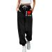 WILLBEST Women Causal Oversized Plain Jogging Sports Joggers Sweatpant Elasticated Waist Trouser with Pockets Exercise Track Sweat Jog Pants Tracksuit Bottoms 2170-djufh-black-e M