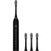 VALSEEL Sonic Electric Toothbrush for Adults - 6 Modes, Smart Timer, Waterproof - Black (4 Heads) - Buy Online on SooperMarket.com