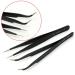 Nail Art Tweezers Set - 2 Black Precision Tools for Picking Up Rhinestones & Stones - Buy Online on SooperMarket.com