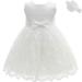 AHAHA Baby Girls Christening Wedding Party Flower Dress White 6 Months