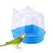 YNC Bird Cage Bathtub Shower Box, Bird Bathtub, Parrot Bath Cage, Clear Bird Bath for Cage Bird Cage Accessories Hanging Bird Tub for Small Bird Cockatiel for Small Pet Birds, Parakeet, Blue