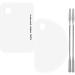 2-pack professional make-up pallet and spatula 2 shapes per lady stainless steel cosmetics artist palette tools for nail art eyeshadow lipsticks mixing foundation beauty home salon color cream