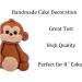 Personalised Monkey Cake Topper - Edible Fondant Safari Jungle Cupcake Decorations with an Edible Glue - Kids Birthday Supplies - Buy Online on SooperMarket.com