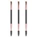 Eyebrow Brush - Set of 3 Spoolie and Angled Eye Brow Brush Apply for Brow Powders Waxes Gels and Blends (Black)