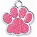 Personalised Cat Tags | Dog Tags for Pets Engraved UK | Pet ID Tags for Dogs & Cats | Glitter Paw Print Stainless Steel Cat Name Tag | Doggy Cat Kitten Kitty Puppy Tag | 4 Colours 25mm (Pink) - Buy Online on SooperMarket.com