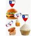Chile Flag Rugby Ball Food & Cupcake Picks Toppers Party Decorations (14 Pack) - Buy Online on SooperMarket.com