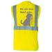 Safety vest for dog owners with funny motif: DIE mit dem Hund gehen - Color: Yellow - Size: XXL Yellow XXL