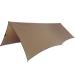 OneTigris Bulwark Camping Tarp, 100% Waterproof Bushcraft Shelter, SilNylon Lightweight Hammock Rain Fly Portable Anti UV Large 12.8ft x 9.5ft Coyote Brown