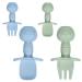 Vicloon Baby Fork and Spoon Set 4Pcs Silicone Self Feeding Utensil Easy Grip Toddler Cutlery Kit Infant Toddler Children First Led Training Weaning Baby Weaning and Feeding Spoons Blue-light Green