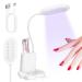 Saviland U V Light for Nails  30W U V LED Nail Lamp 360 Rotatable Hands-Free LED Lamp 2-in-1 Nail Dryer with Nail Brush Holder Nail Art Curing Lamp for Nail Salon Manicure Home DIY, White
