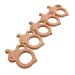 Wendysun 5pcs Lovely Cartoon Wood Teether Pure Natural Animal Round Bee Shape Baby Teething Nursing Beech Teether Baby DIY Pendant Toy (5pcs)
