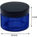 5 oz Blue Plastic Cosmetic Jars with Lids - Set of 12 Refillable Containers for Creams, Lotions, Makeup, Bath Salt, Ointments, and Body Butter - Buy Online on SooperMarket.com