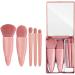 kawehiop 5 Pieces Makeup Brushes Plastic Handle with Mirror Powder Foundation Beauty Make Up Soft Brush Beginner Cosmetics - Buy Online on SooperMarket.com