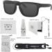 Oakley Holbrook OO9102 Men's Sunglasses Bundle with Leash + VISIOVA Accessories - Matte Black/Grey (9102e5) - Buy Online on SooperMarket.com