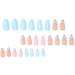 JUSTOTRY 24 Pcs Matte Stiletto Short False Nails | Heart Pattern Pale Pink & Blue French Press On Nails | Pretty Fake Nails with Nail Glue | Almond Medium Stick On Nails for Women - Buy Online on SooperMarket.com