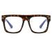 Jurchio Unisex classic glasses for men and women |Space glasses frame in the vintage look |Without strength clear glass glasses glasses with glasses case pattern (blue light filter glasses)