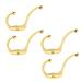 ABOOFAN 4pcs Hook up Bath Towel Hook Jacket Hooks Single Robe Hook Utility Hooks Office Old Fashioned Hanger 9.5X6.7X2.3CM Golden