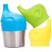 Scoolr Baby Sippy Cup Lids 3pcs Elephant Spill Proof Food-Grade Silicone Sippy Lids for Kids (Blue+Green+Yellow)