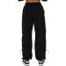 Women's Low Waist Cargo Pants - Harajuku Vintage Y2K Baggy Jogger in Black - Medium - Buy Online on SooperMarket.com