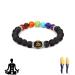 7 Chakra Healing Bracelet Real Stones Healing Bracelet With Seven Chakra Plant pattern Good Luck Bracelets Health Bangle Lymphatic Drainage 8mm Lava Rock Beaded Handmade Teens Girls Boys 1Pcs-D