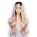 Buy SHIYID Blonde Wig with Dark Roots - Two Tones Long Wavy Front Lace Synthetic Wig for Women | High Temperature Fiber - Buy Online on SooperMarket.com