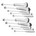 Gogogmee 2 Sets Metal Handle Makeup Brush Brow Brush Eye Shadow Eyeshadow Brush Make up Oblique Head Beaded