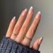 Luvadeyo 24 pcs pressed into nails false nail piece glue on nails false nails with glue Women's and girls' nail piece pink and white pink white medium long nail