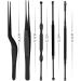 Healeved 6pcs Stainless Steel Wax Removal Kit with Padded Tools - Earwax Removal for Adults - Safe and Efficient Cleaning - Silver/Black - 14.2x1cm - Buy Online on SooperMarket.com