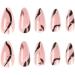 24 Pcs Glitter Wavy Stiletto False Nails Short Maroon French Press on Nails - With Nail Glue & Almond Stick on Nails - Women's Fake Nails for Nail Art - Buy Online on SooperMarket.com