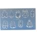 Christmas Nail Stamping Mold Silicone Diy Nail Designs Stencil Manicure Image Plate Tools For Women Finger Decor