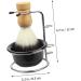 Beavorty Shaving Foam Bowl & Badger Brush Set - Essential Men's Grooming Kit for Travel | Black 12x8.5cm - Buy Online on SooperMarket.com