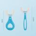 Kids U-Shaped Toothbrush - Food Grade Soft Silicone Brush Head 360 Oral Teeth Cleaning Design for Toddlers and Children Pink Red Ellipse - Buy Online on SooperMarket.com