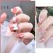 Dornail White Pink 3D Acrylic Flower Nail Charms with Pearl & Golden Caviar Beads - Nail Art DIY Decorations - Buy Online on SooperMarket.com