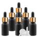ZEOABSY 6 Pieces 10ml Empty Frosted Black/Gold Glass Dropper Bottles with Glass Pipette for Essence Essential Oil Elite Fluid Travel Cosmetics Storage Containers