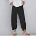 Gufesf Women's Linen Capri Pants - High Waisted Wide Leg Summer Crop Pants in Black (X-Large) - Buy Online on SooperMarket.com