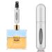 Rosiya Perfume Atomiser pack of 1 Perfume Travel Bottle 5ML Refillable Perfume Spray Bottle Easy to Refill Empty Atomiser Bottle for Purse Handbag Pocket and Luggage (Silver) Silver Pack of 1