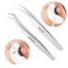 Feita Professional Stainless Steel Volume Eyelash Extension Tweezers - Angled & Curved Precision Tools for 3D-6D Lashes & Hair Removal (Set of 2) - Buy Online on SooperMarket.com