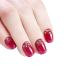JIHUOO 24 Pieces Red Short False Nails Fingernails Nails Stickers Artificial Nails with Glue