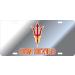 Elite Fan Shop NCAA Mirrored Acrylic License Plate Silver Arizona State Sun Devils Silver One Size