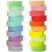 20 Rolls Washi Tape Set Rainbow Washi Tape Colorful Masking Tape 15mm Wide Decorative Tape for Bullet Journal Book Planner Scrapbooking DIY Arts Crafts Gift Packaging Rainbow 15MM-20 Rolls