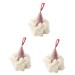 Angoily 3 Pcs Ice Cream Bath Ball Exfoliate Bath Sponge Bath Loofah Sponge Pouf Bath Ball Mesh Pouf Bath Sponge Mens Face Scrubber Sponges Shower Loofah Polyester White Bath